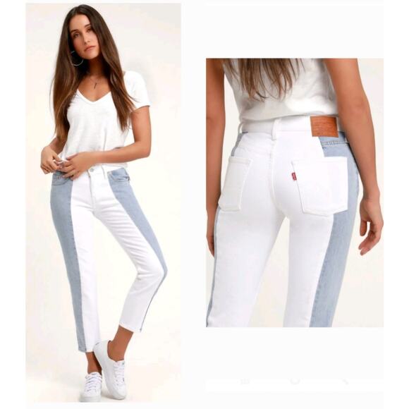 LEVI'S Premium 501T taper lt-wash free people cropped goop jeans $128 W32 x L26 - Picture 1 of 14